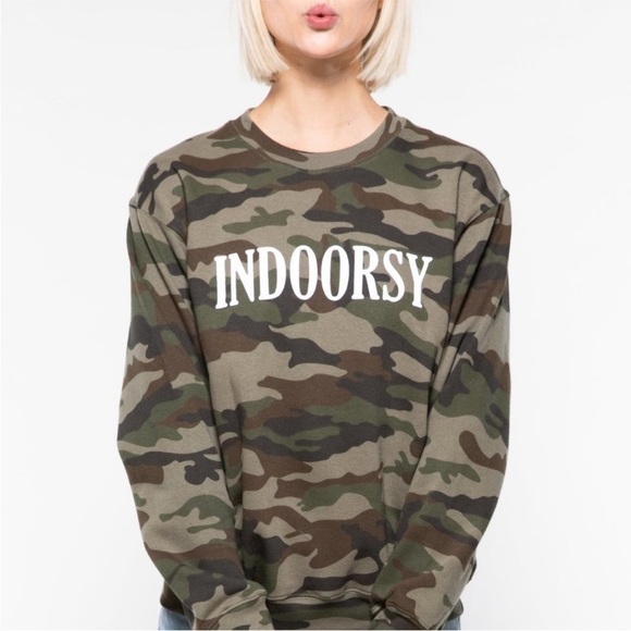 New Suburban Riot Nordstrom Indoorsy Camouflage Lightweight Graphic Sweatshirt - Picture 1 of 10